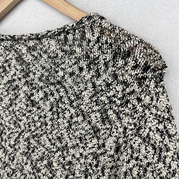 EILEEN FISHER Sweater M Cotton Viscose Slub Melange Chunky Knit Pullover Gray - Picture 5 of 16